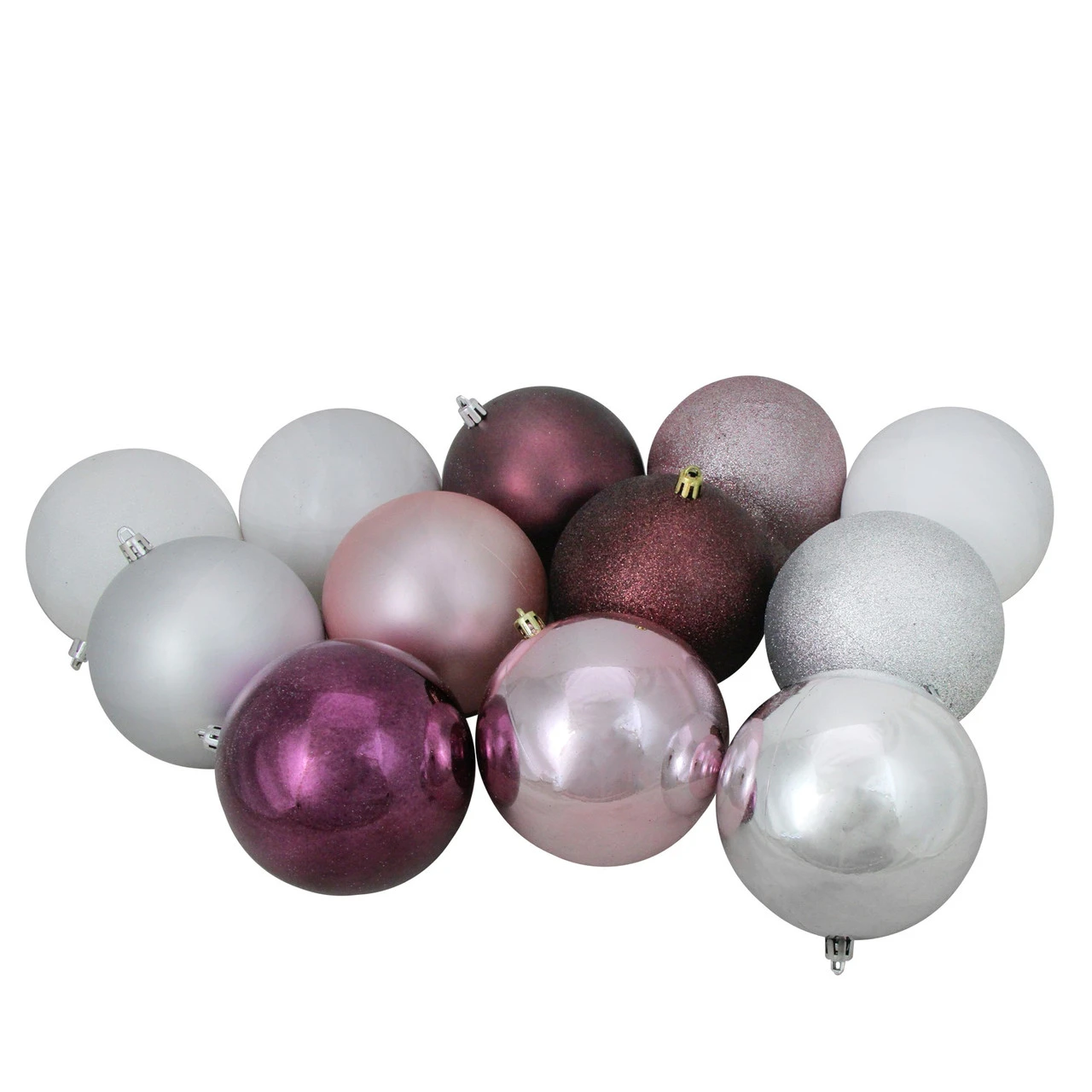 32ct Pink And Silver Shatterproof 3-Finish Christmas Ball Ornaments 3.25" (80mm) 4 32ct Pink And Silver Shatterproof 3-Finish Christmas Ball Ornaments 3.25" (80mm) - Image 2