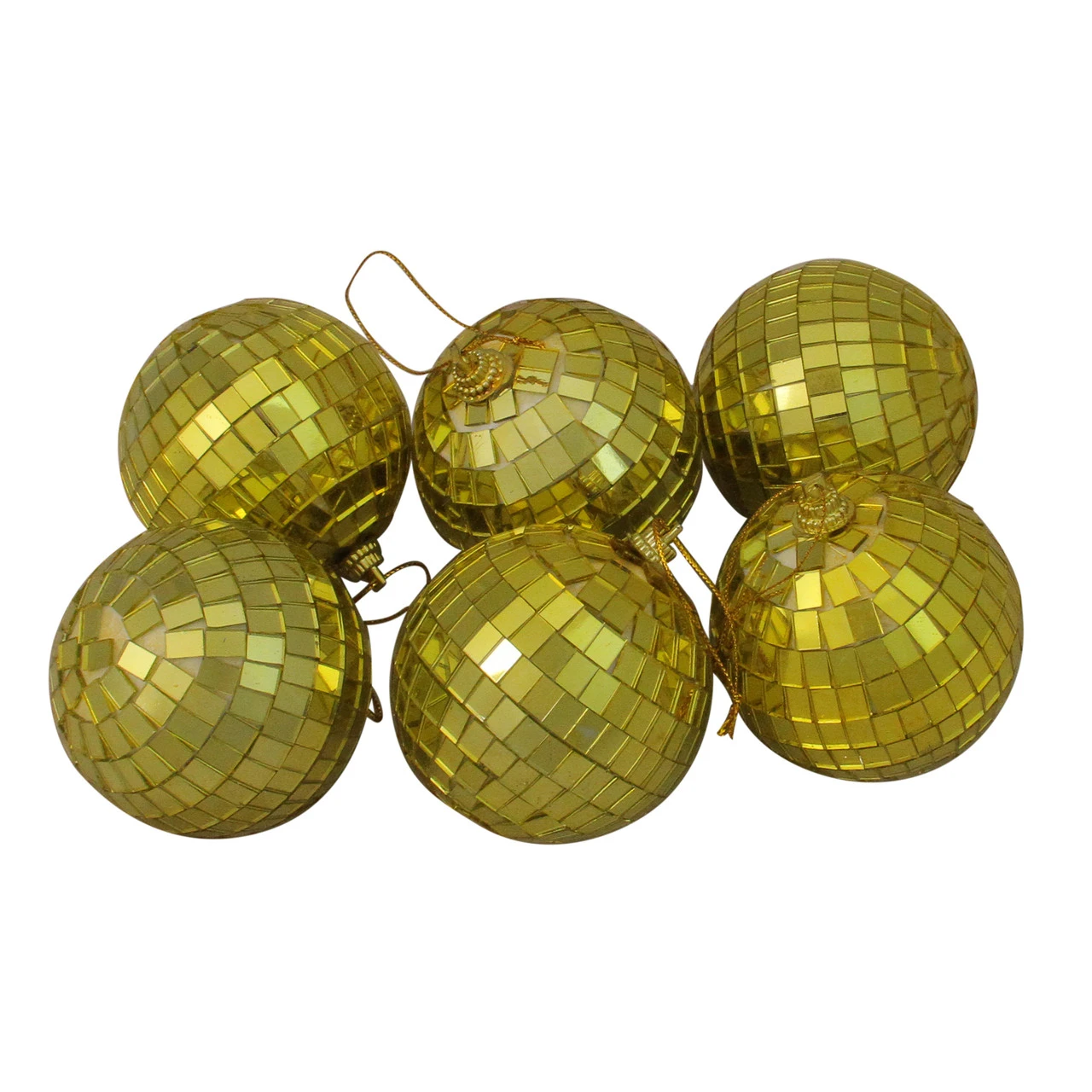 6ct Gold Mirrored Glass Disco Ball Christmas Ornaments 2.75" (70mm) 3 6ct Gold Mirrored Glass Disco Ball Christmas Ornaments 2.75" (70mm)