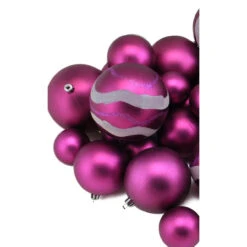 39ct Magenta Pink Shatterproof 2-Finish Christmas Ball Ornaments 4" (100mm) -Optimal Christmas Shop northlight lj34116 02 50253.1667533850