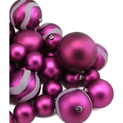 39ct Magenta Pink Shatterproof 2-Finish Christmas Ball Ornaments 4" (100mm) -Optimal Christmas Shop northlight lj34116 03 19483.1667533850