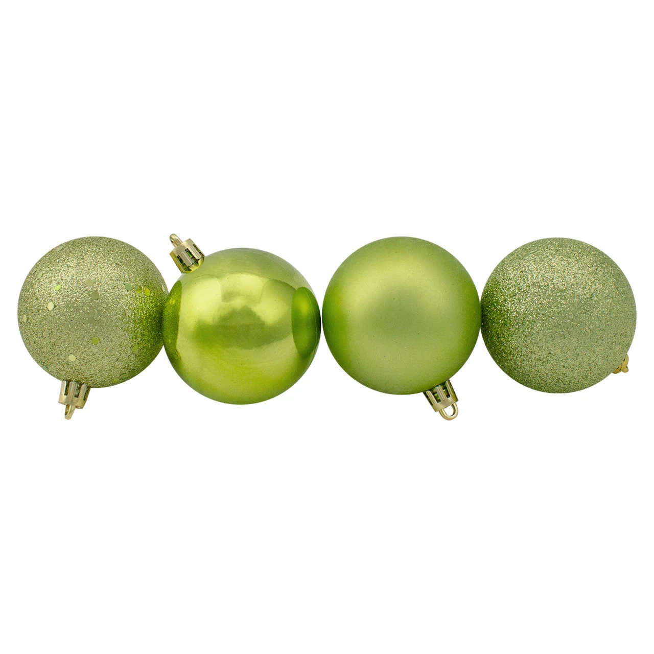 60ct Kiwi Green Shatterproof 4-Finish Christmas Ball Ornaments 2.5" (60mm) 4 60ct Kiwi Green Shatterproof 4-Finish Christmas Ball Ornaments 2.5" (60mm) - Image 2