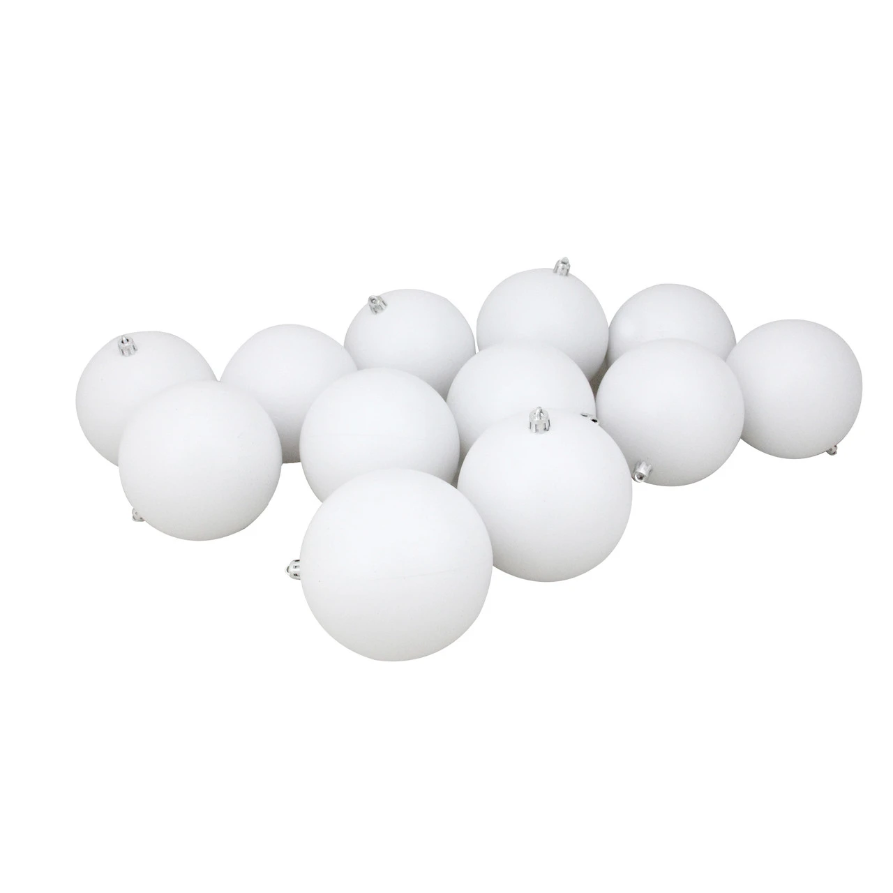 12ct Winter White Shatterproof Matte Christmas Ball Ornaments 4" (100mm) 3 12ct Winter White Shatterproof Matte Christmas Ball Ornaments 4" (100mm)
