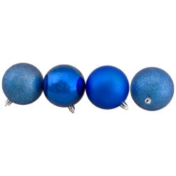 32ct Lavish Blue Shatterproof 4-Finish Christmas Ball Ornaments 3.25" (80mm) -Optimal Christmas Shop northlight lj35266 2new 80238.1667660004