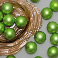 32ct Matte Kiwi Green Shatterproof Christmas Ball Ornaments 3.25" (80mm) -Optimal Christmas Shop northlight lj35302 3 26859.1667488377