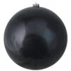 Shiny Jet Black Shatterproof Christmas Ball Ornament 10" (250mm)