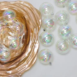 32ct Clear Iridescent Shatterproof Shiny Christmas Ball Ornaments 3.25" (80mm) -Optimal Christmas Shop northlight lj35500 3 22662.1667489935