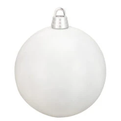 Shiny White Shatterproof Christmas Ball Ornament 12" (300mm)