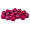 16ct Magenta Pink Shatterproof 4-Finish Christmas Ball Ornaments 3" (75mm)