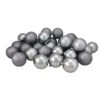 32ct Pewter Gray Shatterproof 4-Finish Christmas Ball Ornaments 3.25" (80mm) -Optimal Christmas Shop northlight lj36319 30477.1667491218