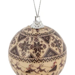 14-Piece Brown Nordic Print Decoupage Christmas Ball Ornament Set, 2.25" (60mm) -Optimal Christmas Shop northlight lj92501 3 71483.1667664846