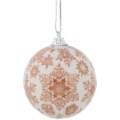14-Piece Brown Snowflake Decoupage Christmas Ball Ornament Set, 2.25" (60mm) -Optimal Christmas Shop northlight lj92503 3 26733.1667642720