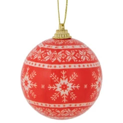 14-Piece Red And White Nordic Decoupage Christmas Ball Ornament Set, 2.25" (60mm) -Optimal Christmas Shop northlight lj92507 3 28983.1667489845