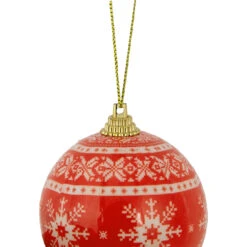 14-Piece Red And White Nordic Decoupage Christmas Ball Ornament Set, 2.25" (60mm) -Optimal Christmas Shop northlight lj92507 4 04488.1667489845