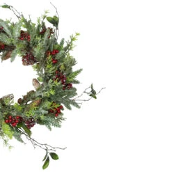 Frosted Pine And Berry Artificial Christmas Wreath, 25-Inch, Unlit -Optimal Christmas Shop northlight ll89742 2 69791.1667530137