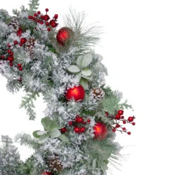 Flocked Artificial Mixed Pine And Red Ball And Berries Christmas Wreath, 40-Inch, Unlit 7 Flocked Artificial Mixed Pine And Red Ball And Berries Christmas Wreath, 40-Inch, Unlit -Optimal Christmas Shop northlight ll89767 2 updated 68937.1667573262