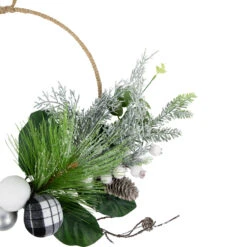 Black And White Plaid Winter Greenery Artificial Christmas Wreath, 18-Inch, Unlit 11 Black And White Plaid Winter Greenery Artificial Christmas Wreath, 18-Inch, Unlit -Optimal Christmas Shop northlight ll94317 2 74070.1680184575