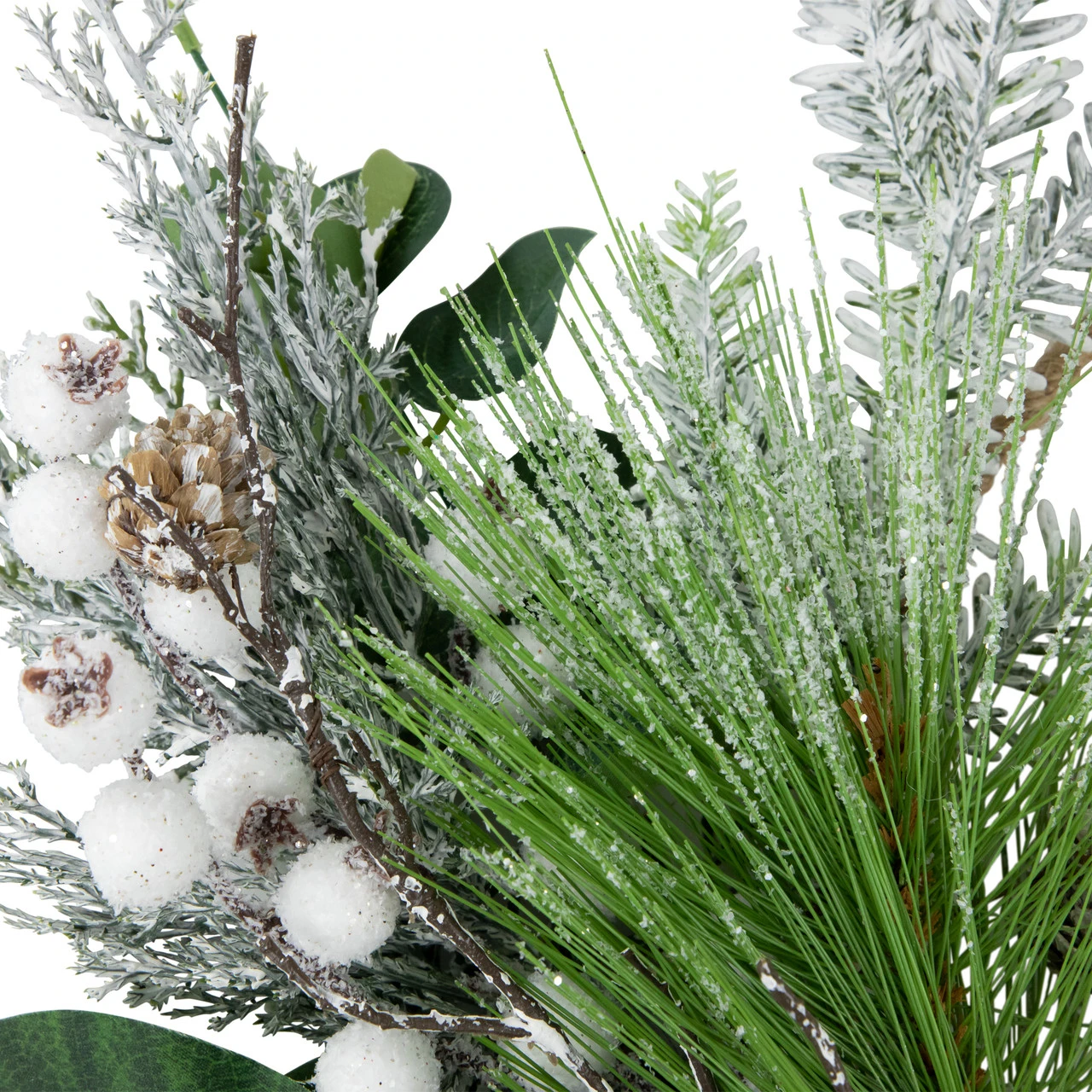 Black And White Plaid Winter Greenery Artificial Christmas Wreath, 18-Inch, Unlit 6 Black And White Plaid Winter Greenery Artificial Christmas Wreath, 18-Inch, Unlit - Image 4