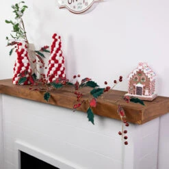 5' Green And Red Plaid Holly With Jingle Bells Christmas Garland - Unlit 10 5' Green And Red Plaid Holly With Jingle Bells Christmas Garland - Unlit -Optimal Christmas Shop northlight ll94345 styled 23039.1686065243
