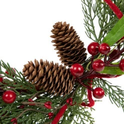 Mixed Greenery And Berry Artificial Asymmetrical Christmas Wreath, 18-Inch, Unlit -Optimal Christmas Shop northlight ll94347 420 copy new 68918.1680183939