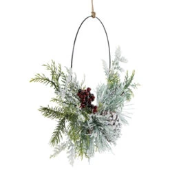 Frosted Mixed Foliage With Berries And Pinecone Artificial Christmas Wreath, 16-Inch, Unlit -Optimal Christmas Shop northlight ll94348 2 63951.1678220426