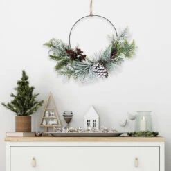 Frosted Mixed Foliage With Berries And Pinecone Artificial Christmas Wreath, 16-Inch, Unlit -Optimal Christmas Shop northlight ll94348 5 68347.1678220425