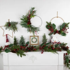 Red And Green Foliage, Pinecones And Berries Artificial Christmas, 17-Inch, Unlit -Optimal Christmas Shop northlight ll94350 styled also20use20for20ll943202cll943212cll94347 08415.1680184577