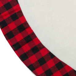 48" White, Red And Black Buffalo Plaid Tree Christmas Tree Skirt -Optimal Christmas Shop northlight lt90712 2 sample 38065.1667576851