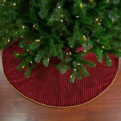 48" Red And Gold Diamond Pattern Christmas Tree Skirt -Optimal Christmas Shop northlight lt90714 5 14486.1667488714