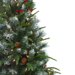 7ft Pre-Lit Frosted Mixed Berry Pine Artificial Christmas Tree - Clear Lights 9 7ft Pre-Lit Frosted Mixed Berry Pine Artificial Christmas Tree - Clear Lights -Optimal Christmas Shop northlight lt91581 5 83035.1667535369