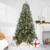 7ft Pre-Lit Frosted Mixed Berry Pine Artificial Christmas Tree - Clear Lights -Optimal Christmas Shop northlight lt9158220and2083 86593.1667535368