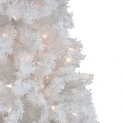 7.5' Pre-Lit Flocked White Spruce Artificial Christmas Tree - Clear Lights -Optimal Christmas Shop northlight lt9158420and2085 2 15528.1667578560