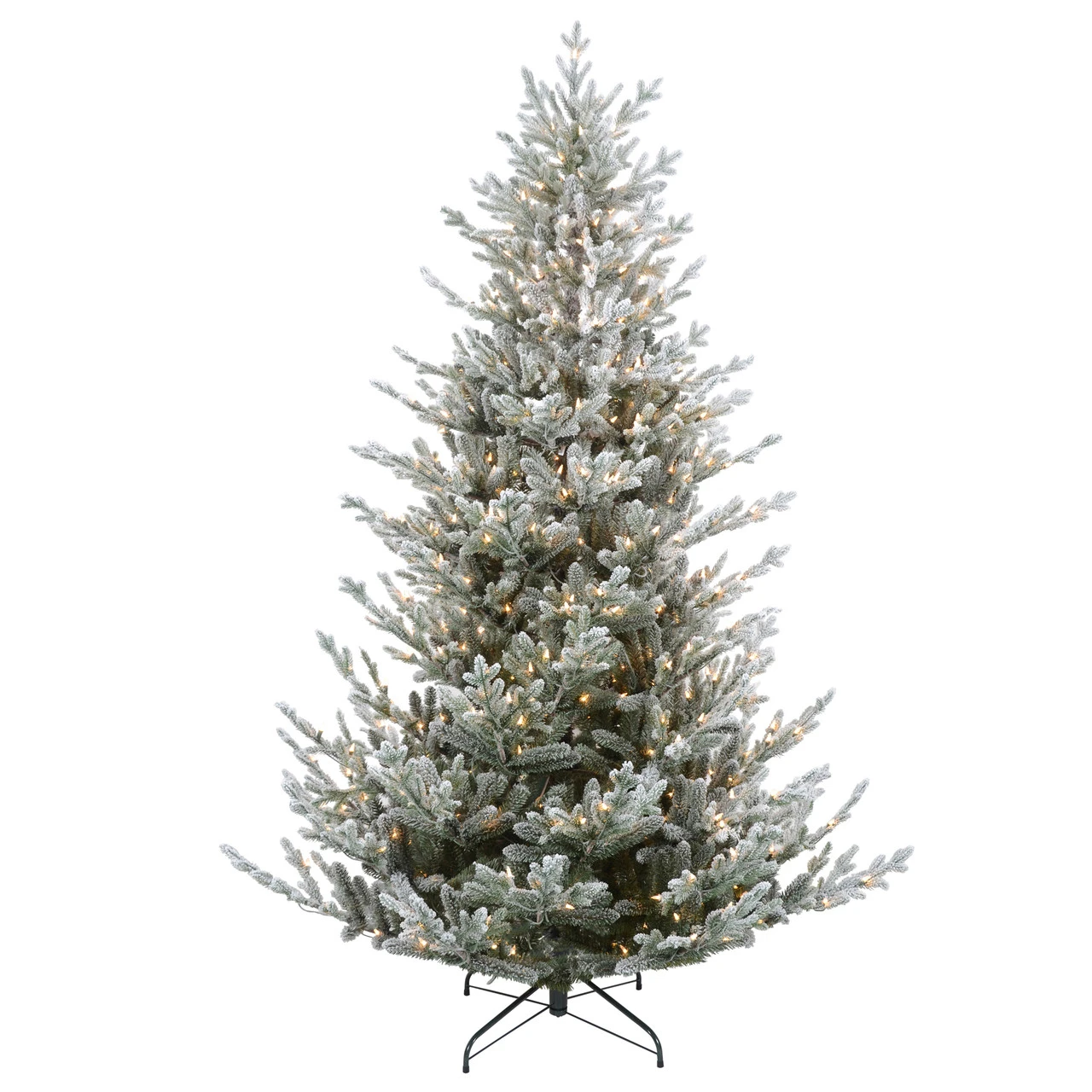 7.5' Pre-Lit Flocked Little River Fir Artificial Christmas Tree - Clear Lights 4 7.5' Pre-Lit Flocked Little River Fir Artificial Christmas Tree - Clear Lights - Image 2