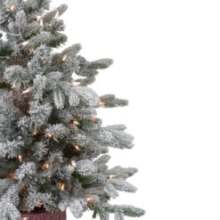 4' Pre-Lit Flocked Saratoga Spruce Artificial Christmas Tree In Pot - Clear Lights 9 4' Pre-Lit Flocked Saratoga Spruce Artificial Christmas Tree In Pot - Clear Lights -Optimal Christmas Shop northlight lt91590 2 79877.1667573177