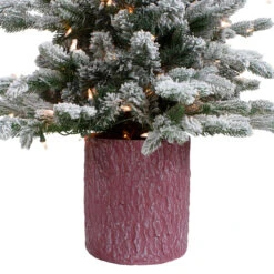 4' Pre-Lit Flocked Saratoga Spruce Artificial Christmas Tree In Pot - Clear Lights 11 4' Pre-Lit Flocked Saratoga Spruce Artificial Christmas Tree In Pot - Clear Lights -Optimal Christmas Shop northlight lt91590 3 44940.1667573178