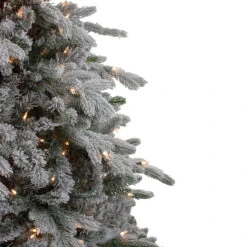 6.5' Pre-Lit Flocked Saratoga Spruce Artificial Christmas Tree - Clear Lights 11 6.5' Pre-Lit Flocked Saratoga Spruce Artificial Christmas Tree - Clear Lights -Optimal Christmas Shop northlight lt91592 2 01143.1667573180