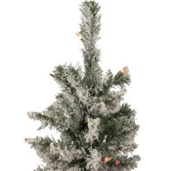 3' Pre-Lit Medium Heavily Flocked Artificial Christmas Tree - Multi-Color Lights -Optimal Christmas Shop northlight m88555 3 updated 43817.1667662038