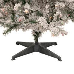 4.5' Pre-Lit Medium Heavily Flocked Pine Artificial Christmas Tree, Multicolor Lights -Optimal Christmas Shop northlight m88558 4 updated 09202.1667641277