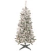 4.5' Pre-Lit Medium Heavily Flocked Pine Artificial Christmas Tree, Multicolor Lights -Optimal Christmas Shop northlight m88558 updated 73107.1667641276