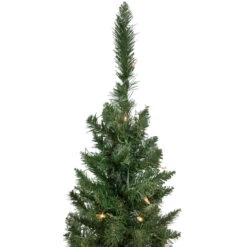 Set Of 2 Pre-Lit Potted Porch Pine Topiary Slim Artificial Christmas Trees 4' - Clear Lights -Optimal Christmas Shop northlight m88589 3 updated 96853.1667656487