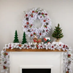 9' X 10" White Iridescent Mixed Pine Artificial Christmas Garland - Unlit -Optimal Christmas Shop northlight m88640 2 61826.1667657516
