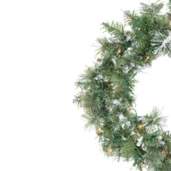 Pre-Lit Snow Mountain Pine Artificial Christmas Wreath - 24-Inch, Clear Lights 7 Pre-Lit Snow Mountain Pine Artificial Christmas Wreath - 24-Inch, Clear Lights -Optimal Christmas Shop northlight m88645 3 84651.1667642861