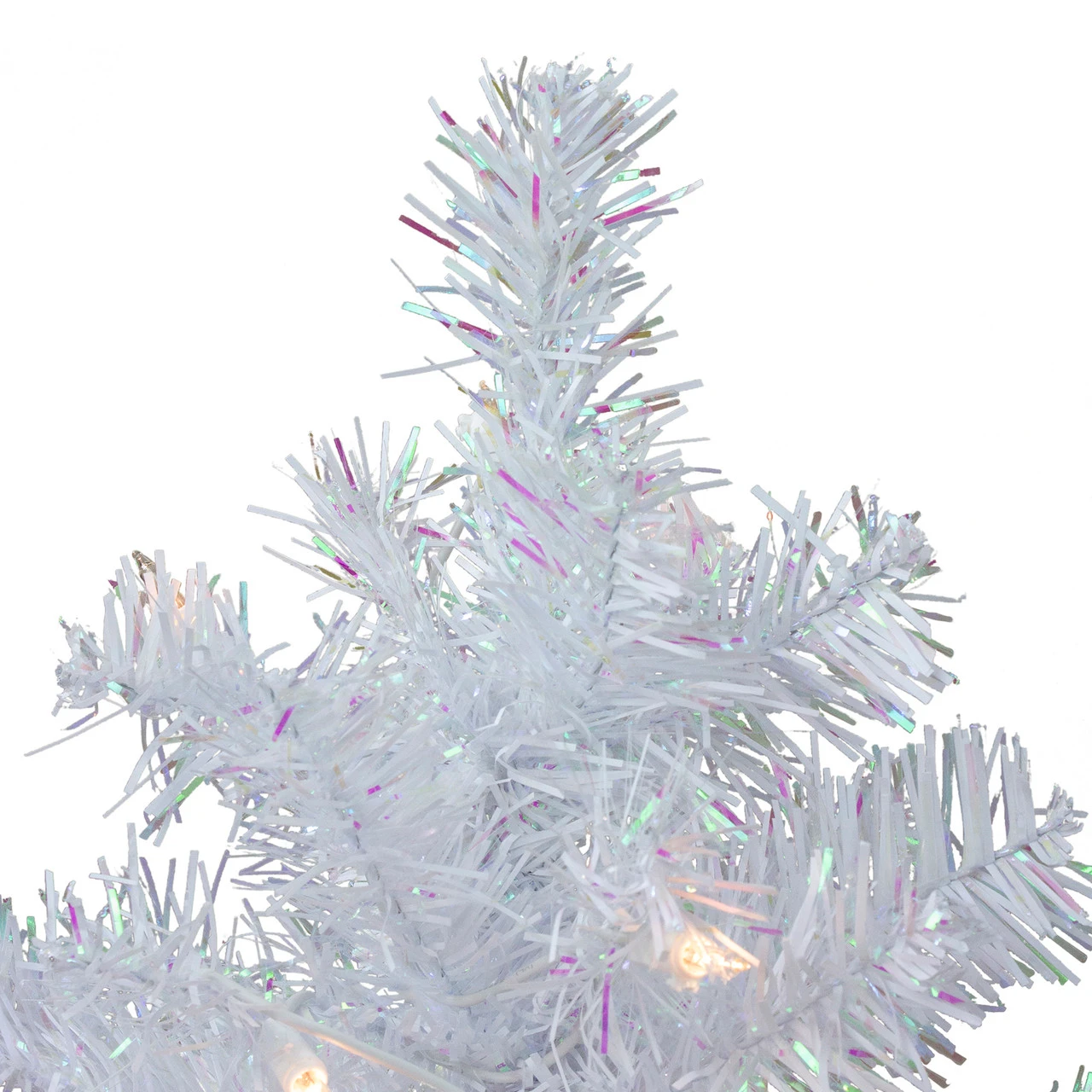 2' Pre-lit White Iridescent Pine Artificial Christmas Tree - Clear Lights 5 2' Pre-lit White Iridescent Pine Artificial Christmas Tree - Clear Lights - Image 3