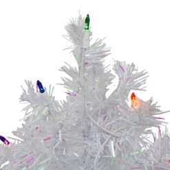 2' Pre-Lit Medium White Iridescent Pine Artificial Christmas Tree - Multicolor Lights -Optimal Christmas Shop northlight m88667 2 55565.1667654904