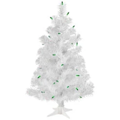 2' Pre-Lit Small White Pine Artificial Christmas Tree - Green Lights -Optimal Christmas Shop northlight m88678 2 45305.1667656487