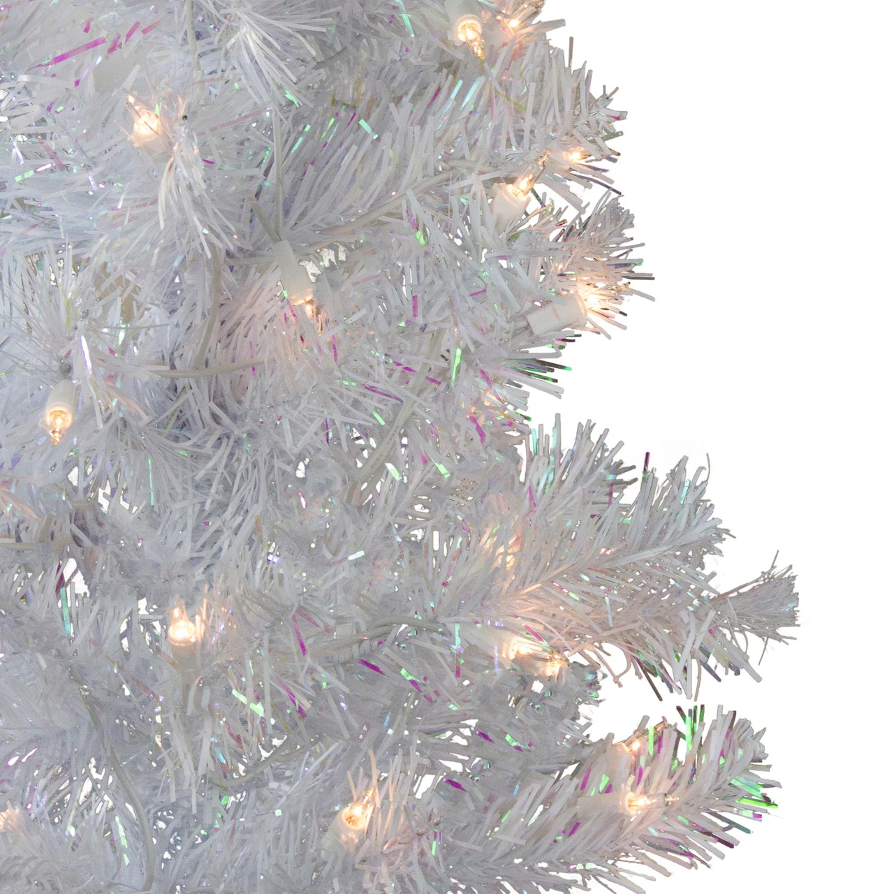 4' Pre-lit White Iridescent Pine Artificial Christmas Tree - Clear Lights 4 4' Pre-lit White Iridescent Pine Artificial Christmas Tree - Clear Lights - Image 2