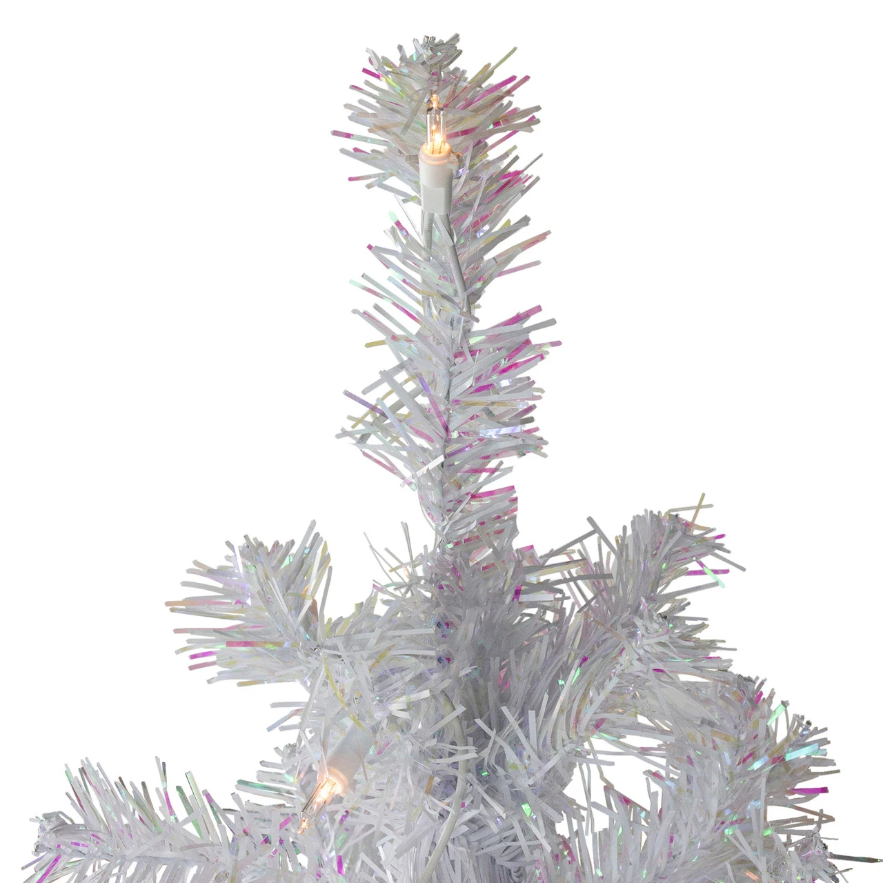4' Pre-lit White Iridescent Pine Artificial Christmas Tree - Clear Lights 5 4' Pre-lit White Iridescent Pine Artificial Christmas Tree - Clear Lights - Image 3
