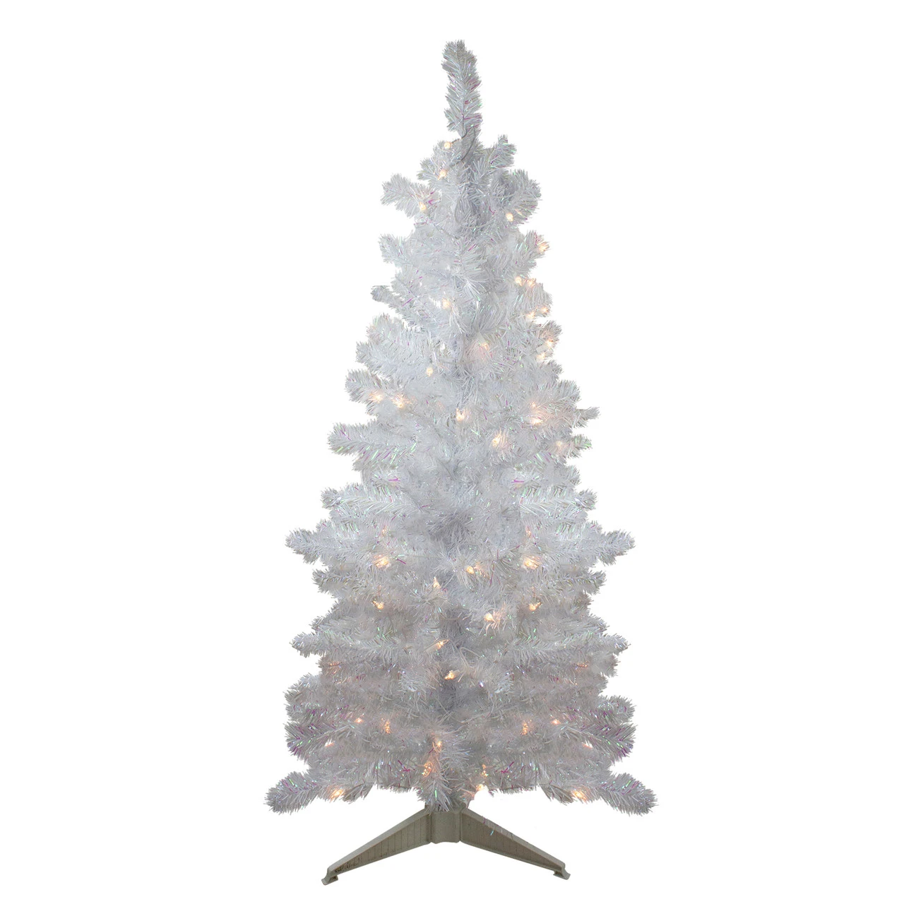 4' Pre-lit White Iridescent Pine Artificial Christmas Tree - Clear Lights 3 4' Pre-lit White Iridescent Pine Artificial Christmas Tree - Clear Lights