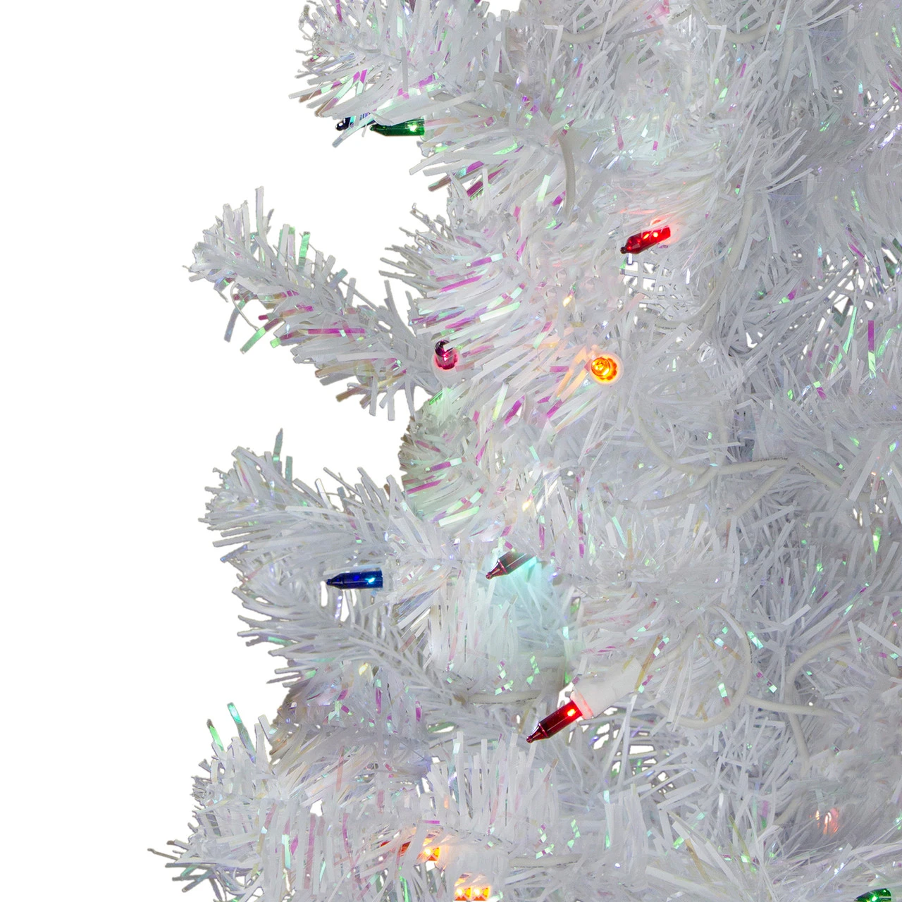 4' Pre-lit White Iridescent Pine Artificial Christmas Tree - Multi Lights 4 4' Pre-lit White Iridescent Pine Artificial Christmas Tree - Multi Lights - Image 2