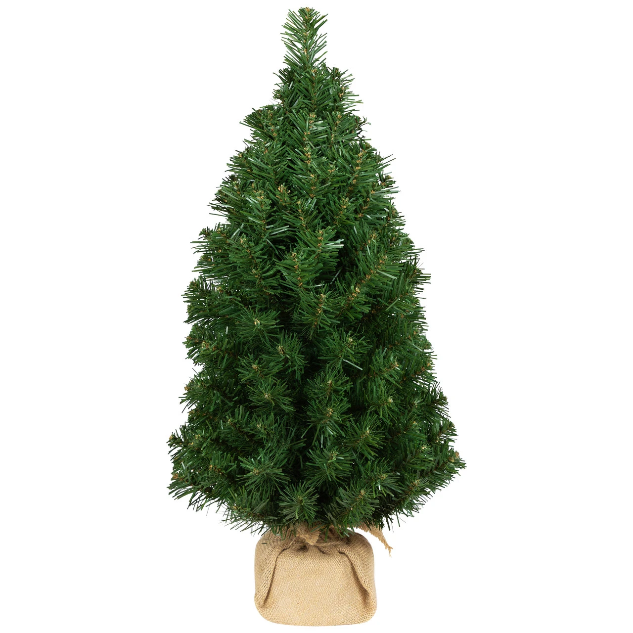 24" Medium Traditional Green Mini Pine Artificial Christmas Tree In Burlap Sack - Unlit 4 24" Medium Traditional Green Mini Pine Artificial Christmas Tree In Burlap Sack - Unlit - Image 2