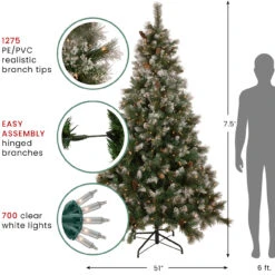 7.5' Pre-lit Snow Valley Pine Artificial Christmas Tree, Clear Lights 15 7.5' Pre-lit Snow Valley Pine Artificial Christmas Tree, Clear Lights -Optimal Christmas Shop northlight mass20c42c20b42c20ys20plug 08882.1667530158